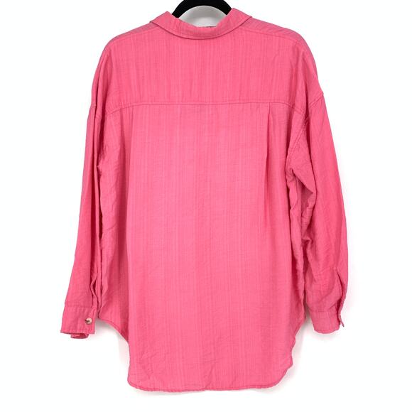 Ramona LaRue Shirt Women's Size Small Lucia Oversized Button Down Hot Pink NEW - Picture 2 of 6